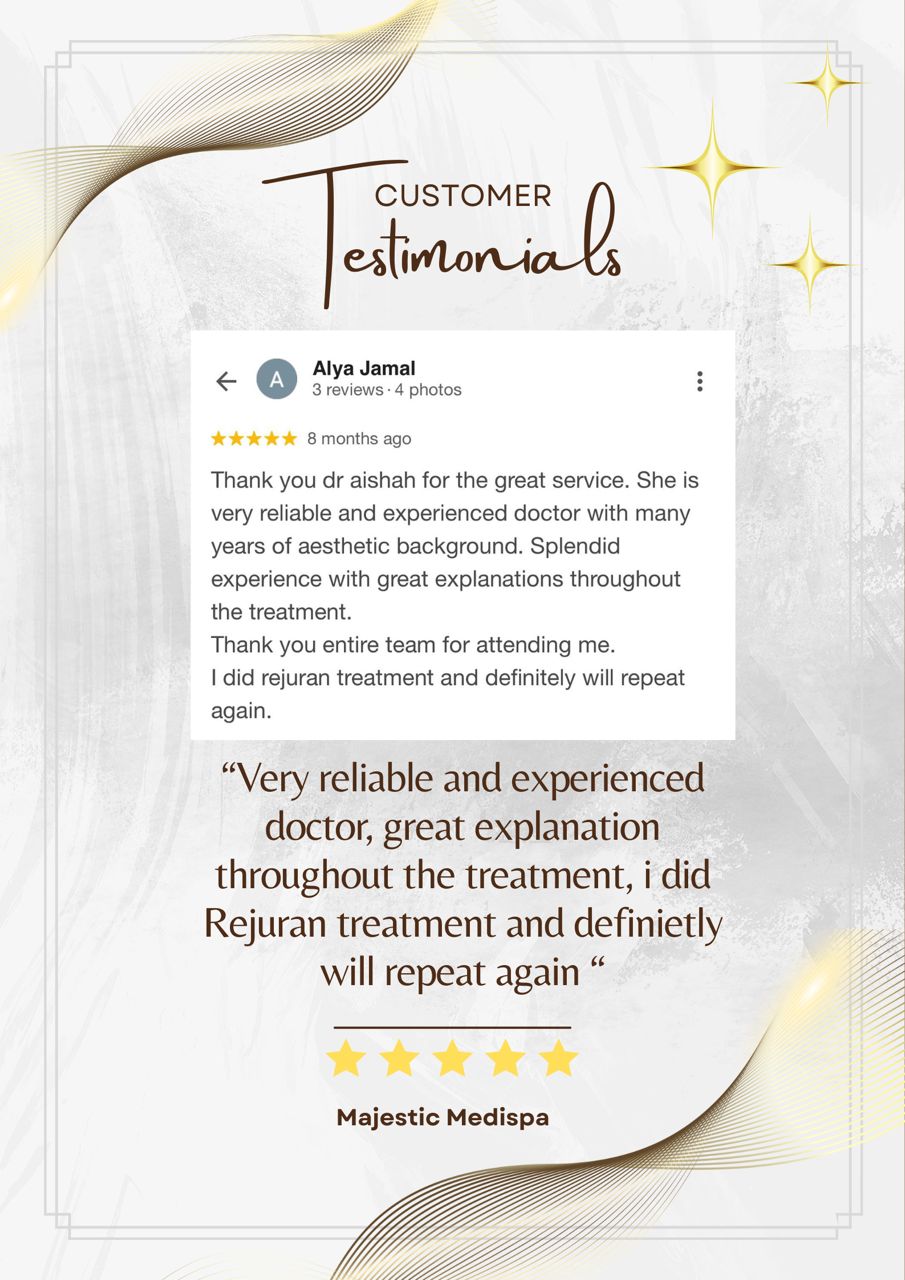 Patient testimonial for Majestic Medispa